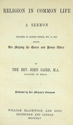 The Rev. John Caird - Religion In Common Life -  - KON0770309