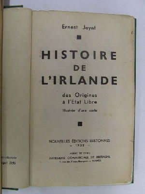 M. Élias Regnault - Histoire De L'Irlande depuis son Origine Jusqu'en 1845, suivie de Notices Biographiques sur ses Grandes Hommes -  - KON0822426