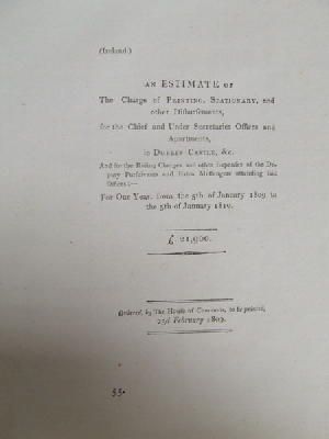Charles Saxton - [An Estimate of Some Expenses of the Offices of Dublin Castle, 1810] -  - KON0823662