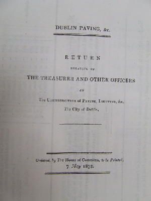 Lord Viscount Ingestre - [Return Relating to The Paving Establishment, Dublin. 1832] -  - KON0823729