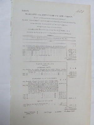 Padraig O Snodaigh - [Account of the Expenditure of Sums Granted by Parliament for an Artillery Depot and Powder Manufactory at Ballincollig, and Store Magazine at Rocky Island] -  - KON0823767