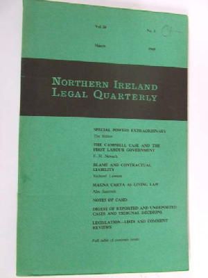 Various - Northern Ireland Legal Quarterly Vol. 20 -  - KST0011687