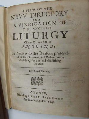 [Henry Hammond] - A View Of The Nevv Directory And A Vindication Of The Ancient Liturgy Of The Church Of England; In Answer To The Reasons Pretented In The Ordinance And Preface, For The Aboloshing The One, And Establishing The Other -  - KTJ0003192
