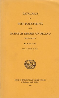 Nessa Ní Sheaghdha - Catalogue of Irish manuscripts in the National Library of Ireland, Fasciculus VIII -  - KTK0078392
