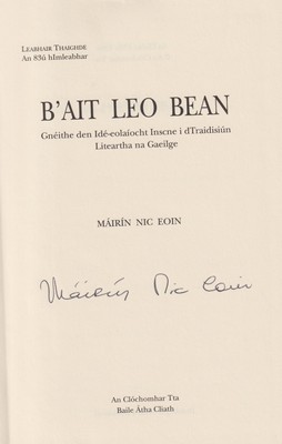 Máirín Nic Eoin - B'Ait Leo Bean, Gnéithe den Idé-eolaíocht Inscne i dTradisiún Liteartha na Gaeilge -  - KTK0098270