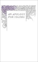 Robert Louis Stevenson - An Apology for Idlers - 9780141043968 - V9780141043968