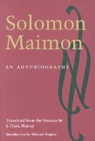 Solomon Maimon - An Autobiography - 9780252069772 - V9780252069772
