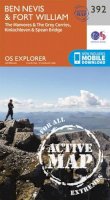 ORDNANCE SURVEY - Ben Nevis and Fort William, the Mamores and the Grey Corries, Kinlochleven and Spean Bridge (OS Explorer Active Map) - 9780319472552 - V9780319472552