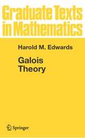 Harold M. Edwards - Galois Theory (Graduate Texts in Mathematics) - 9780387909806 - V9780387909806