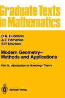 Dubrovin, B.a., Fomenko, A.t., Novikov, S.p. - Modern Geometry_Methods and Applications: Part III: Introduction to Homology Theory (Graduate Texts in Mathematics) - 9780387972718 - V9780387972718