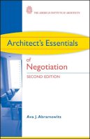 Ava J. Abramowitz - Architect´s Essentials of Negotiation - 9780470426883 - V9780470426883