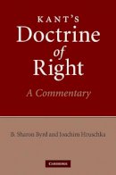 B. Sharon Byrd - Kant´s Doctrine of Right: A Commentary - 9780521196642 - V9780521196642