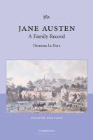 Le Faye, Deirdre - Jane Austen: A Family Record - 9780521534178 - V9780521534178