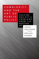 Colander, David; Kupers, Roland - Complexity and the Art of Public Policy - 9780691169132 - V9780691169132