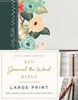 Thomas Nelson - KJV, Journal the Word Bible, Large Print, Cloth over Board, Green Floral, Red Letter Edition: Reflect, Journal, or Create Art Next to Your Favorite Verses - 9780718090883 - V9780718090883