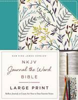 Thomas Nelson - NKJV, Journal the Word Bible, Large Print, Cloth over Board, Blue Floral, Red Letter Edition: Reflect, Journal, or Create Art Next to Your Favorite Verses - 9780718090913 - V9780718090913