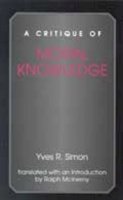Yves R. Simon - A Critique of Moral Knowledge - 9780823221042 - V9780823221042