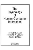 Thomas P. Moran - The Psychology of Human-Computer Interaction - 9780898598599 - V9780898598599
