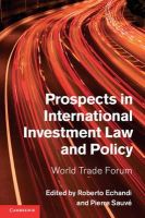 Edited By Roberto Ec - Prospects in International Investment Law and Policy: World Trade Forum - 9781107035867 - V9781107035867