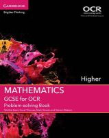 Tabitha Steel - GCSE Mathematics for OCR Higher Problem-solving Book - 9781107450165 - V9781107450165