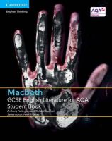Partington, Anthony, Spencer, Richard - GCSE English Literature for AQA Macbeth Student Book - 9781107453951 - V9781107453951