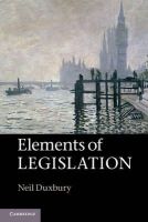 Neil Duxbury - Elements of Legislation - 9781107606081 - V9781107606081