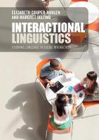 Elizabeth Couper-Kuhlen - Interactional Linguistics: Studying Language in Social Interaction - 9781107616035 - V9781107616035