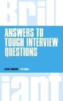 Susan Hodgson - Brilliant Answers to Tough Interview Questions - 9781292015330 - V9781292015330