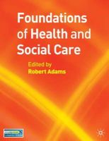 Robert Adams - Foundations of Health and Social Care - 9781403998866 - V9781403998866