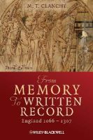 M. T. Clanchy - From Memory to Written Record: England 1066 - 1307 - 9781405157919 - V9781405157919