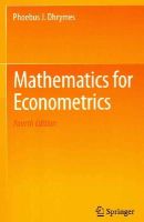Phoebus J. Dhrymes - Mathematics for Econometrics - 9781461481447 - V9781461481447