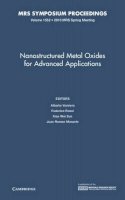 Edited By Alberto Vo - Nanostructured Metal Oxides for Advanced Applications: Volume 1552 - 9781605115290 - V9781605115290