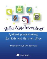 Beer, Paula, Simmons, Carl - Hello App Inventor!: Android programming for kids and the rest of us - 9781617291432 - V9781617291432
