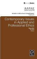 Marco Grix - Contemporary Issues in Applied and Professional Ethics (Research in Ethical Issues in Organizations) - 9781786354440 - V9781786354440