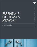 Alan Baddeley - Essentials of Human Memory (Classic Edition) - 9781848721418 - V9781848721418