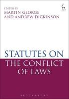 Martin (Ed) George - Statutes on the Conflict of Laws - 9781849463430 - V9781849463430