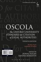 Donal (Ed) Nolan - OSCOLA: The Oxford University Standard for Citation of Legal Authorities - 9781849463676 - V9781849463676