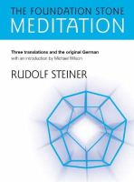 Rudolf Steiner - The Foundation Stone Meditation - 9781855841734 - V9781855841734