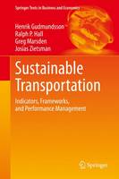 Henrik Gudmundsson - Sustainable Transportation: Indicators, Frameworks, and Performance Management - 9783662469231 - V9783662469231