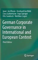 Jean J. Du Plessis - German Corporate Governance in International and European Context - 9783662541975 - V9783662541975