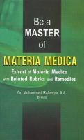 Dr Muhammed Rafeeque - Be a Master of Materia Medica - 9788131900871 - V9788131900871