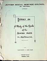Martin Elaine And Sharpe Lionel - Report on the Needs of the Jewish aged in Melbourne ( Ammended Reprint) -  - KCK0001949