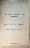  - First annual report of the Development and Migration Commission for Period ending 30th June 1927 -  - KCK0001963