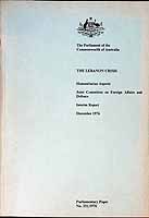  - The Lebanon Crisis Humanitarian Aspects Joint Committee on Foreign Affairs and Defence -  - KCK0001975