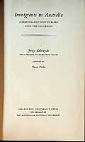 Zubrzycki Jerzy - Immigrants in Australia A Demographic Surveybased on the 1954 census -  - KCK0002356