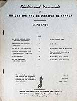  - Studies and Documents on Immigration and Integration in Canada Number 11, June 1968 -  - KCK0002697