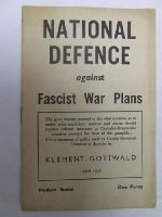 Klement Gottwald - NATIONAL DEFENCE AGAINST FASCIST WAR PLANS: HOW TO DEFEND CHECHOSLAVAKIA AGAINST HITLER -  - KDK0005420