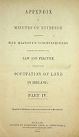  - Devon CommissionAppendix to Minutes of Evidence Taken Before Her Majesty's Commissioners of Enquiry into the State of The Law and Practice in Respect to the Occupation of Land in Ireland -  - KEX0243672