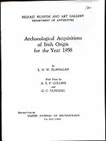 L.n.w. Flanagan - Archaeological Acquisitions of Irish Origin for the year 1958 -  - KEX0304844
