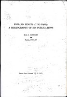 Kevin J Cathcart And Patricia Donlon - Edward Hinks ( 1792-1866) A Bibliography of hiis Publications -  - KEX0305164